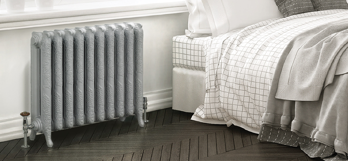 A low-level cast iron radiator